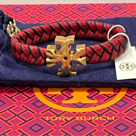 Tory Burch Jewelry - Tory Burch Roxanne Woven Leather Bracelet